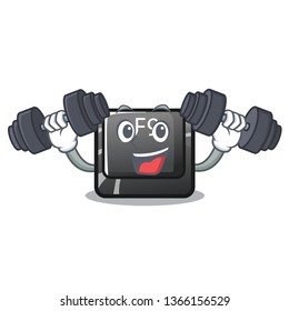 Fitness button f9 isolated in the mascot