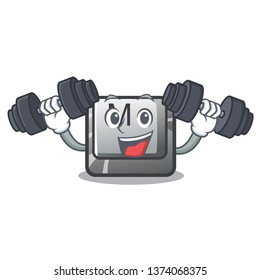 Fitness button M on a keyboard mascot