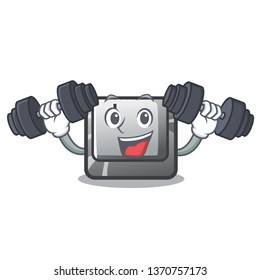 Fitness button I on a keyboard mascot