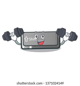 Fitness button shift isolated with the character