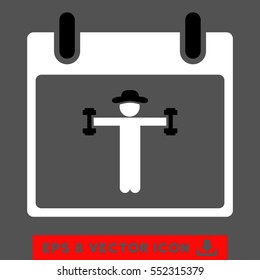 Fitness Calendar Day icon. Vector EPS illustration style is flat iconic bicolor symbol, black and white colors.