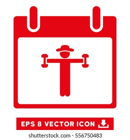Fitness Calendar Day icon. Vector EPS illustration style is flat iconic symbol, red color.