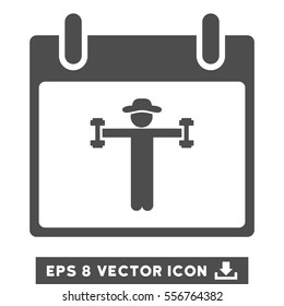 Fitness Calendar Day icon. Vector EPS illustration style is flat iconic symbol, gray color.