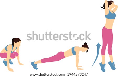 Fitness cardio burpee exercise for your motivation and workout