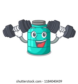 Fitness cartoon big industrial water tank container