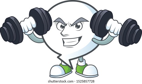 Fitness cartoon circle bubble for the text.