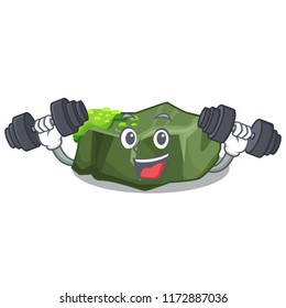 Fitness cartoon green rock sample of high grade