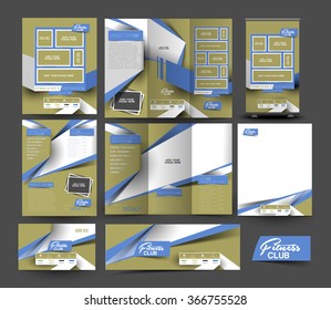 Fitness Center Business Stationery Set Template.