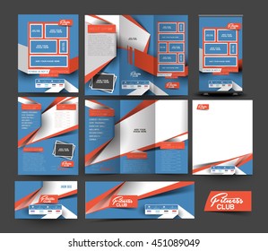 Fitness Center Business Stationery Set Template.