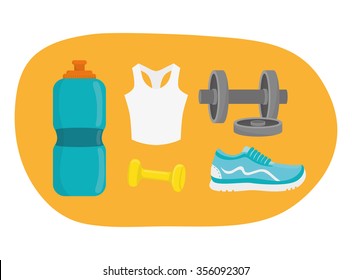 Fitness center concept with gym icons design, vector illustration 10 eps graphic.