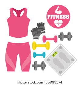 Fitness center concept with gym icons design, vector illustration 10 eps graphic.
