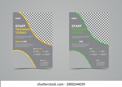 Fitness Center Flyer & Poster Cover Template. Vector layout design template. Fitness Center Flyer & Poster Cover Template. Vector layout design template.