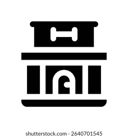 fitness center glyph icon. Strong and solid vector icon for websites, mobile interfaces, presentations, and visual branding. High quality and easy to edit.