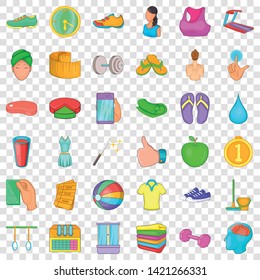 Fitness center icons set. Cartoon style of 36 fitness center vector icons for web for any design