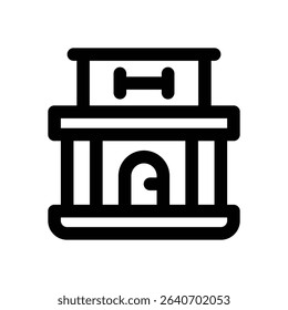 fitness center line icon. Clean and minimalist vector icon for websites, mobile apps, presentations, and logos. Fully scalable and customizable for any project.