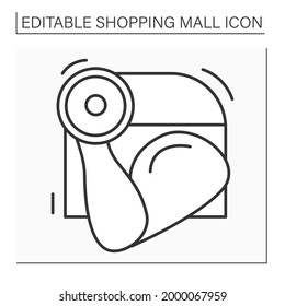 Fitness center line icon. Health center geared towards exercise, sports, and other physical activities. Gym inside mall. Shopping mall concept. Isolated vector illustration. Editable stroke