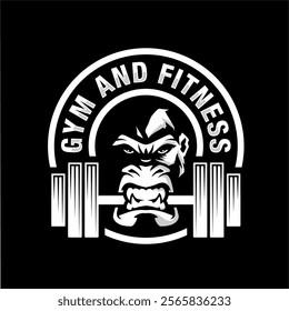 Fitness center logo design with gorilla icon