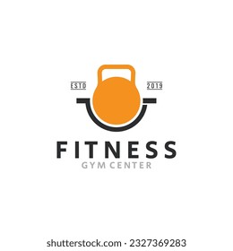 Fitness Center Logo Design with Minimalist Concept.
