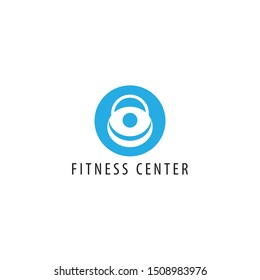 fitness center logo with a simple shape inside the circle that makes this design. modern, simple, elegant.