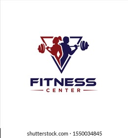 Fitness Center Logo . Sport and fitness logo Design . Gym Logo Icon Design Vector Stock