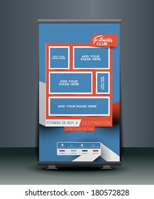 Fitness Center Roll Up Banner Design
