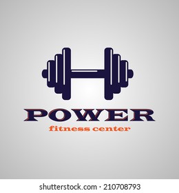 Fitness center symbol with sample text. eps10