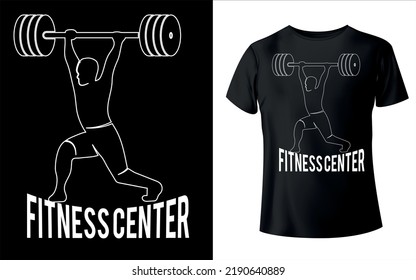 Fitness Center t-shirt design with t-shrit mockup