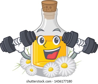 Fitness chamomile oil isolated with the mascot