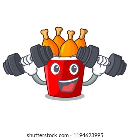 Fitness character bucket chicken fried fast food