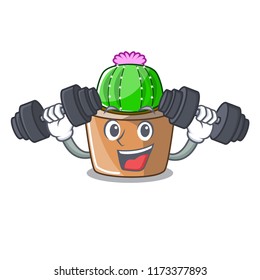 Fitness character cartoon flower of star cactus
