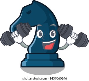 Fitness chess knight in the mascot shape