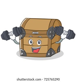 Fitness chest character cartoon style