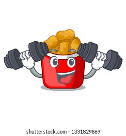 Fitness chicken nuggets isolated with the character