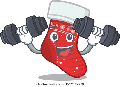Fitness christmas stocking cartoon folded in cupboard