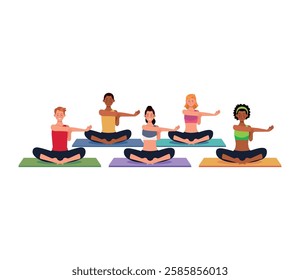 Fitness class pilates icon illustration