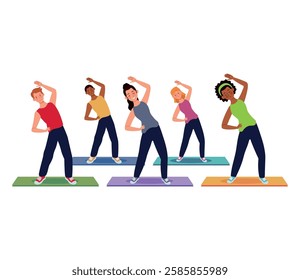 Fitness class training group icon illustration