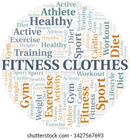 Fitness Clothes word cloud. Wordcloud made with text only.