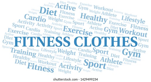 Fitness Clothes word cloud. Wordcloud made with text only.