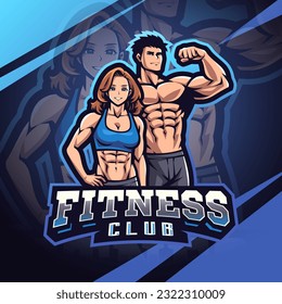 Fitness club esport mascot logo design