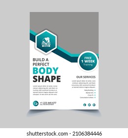 Fitness Club Flyer, Poster  Magazine Cover Design.