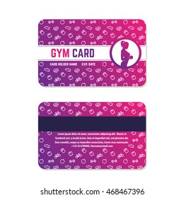 Fitness Club, Gym Card Design, Violet On White