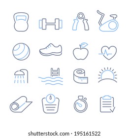 Fitness Club Icon Set Vector File