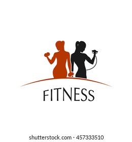 Fitness Club Logo Depicting Women. Gym Icon