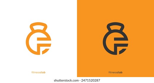 Fitness Club Logo Designs. Initials F and C in Dumbbell Shape with Modern Minimalist Style. Fitness Sport Logo, Icon, Symbol, Vector, Design Template.