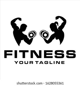 Fitness Club Logo Exercising Athletic Man Stock Vector Royalty Free
