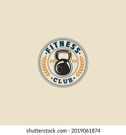 fitness club logo retro vintage vector 