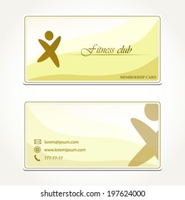 Fitness club membership card concept design stylish green and yellow template