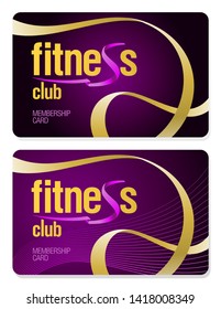 Fitness Club Membership Cards Set