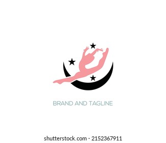 Fitness club woman girl logo