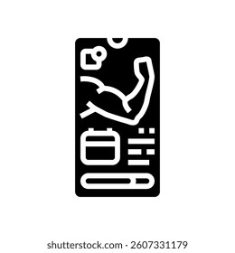 fitness coach health tech glyph icon vector. fitness coach health tech sign. isolated symbol illustration